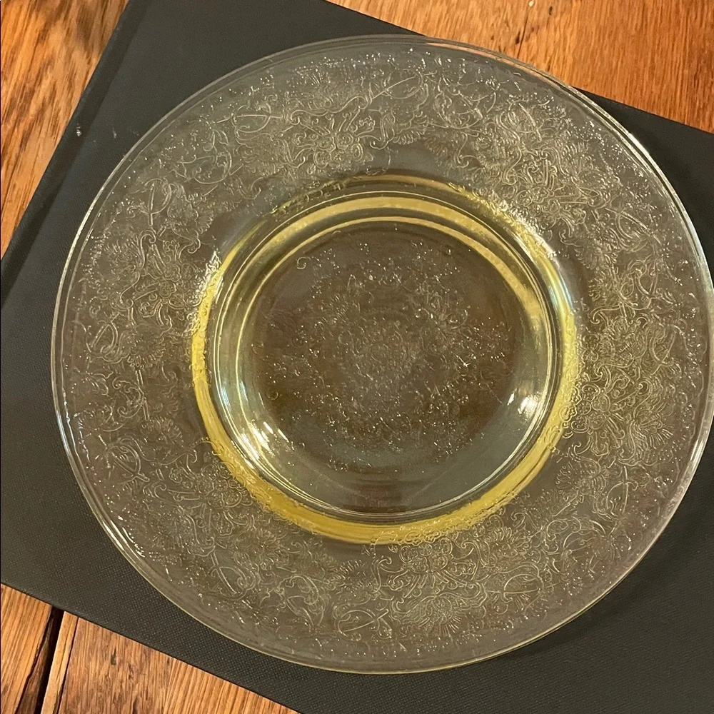 Hazel Atlas Yellow Florentine Depression Glass Salad Plates –Set of 4, 8